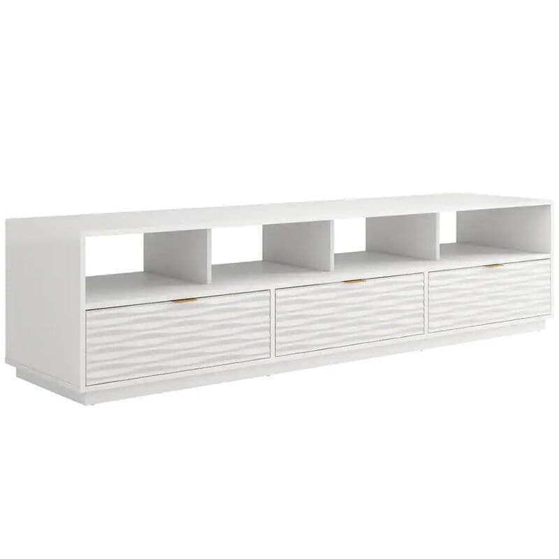Sauder White 3-Drawer TV Credenza with Storage, , hires