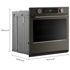 KitchenAid 30 in. 5.0 cu. ft. Smart Steam Electric Single Wall Oven with True European Convection - Black Ore, , hires