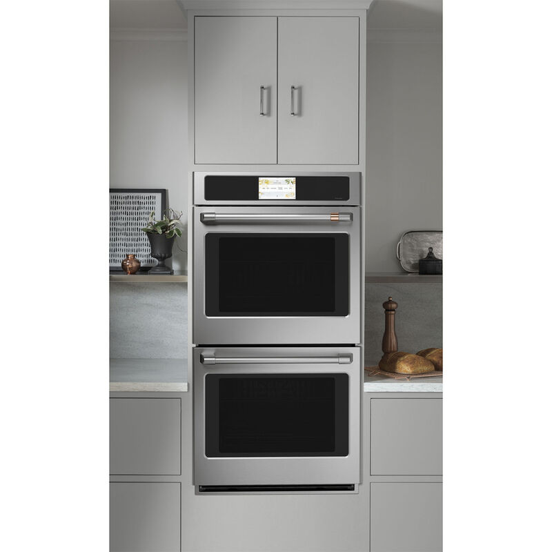 Cafe Professional Series 27 in. 8.6 cu. ft. Smart Top Control Electric Double Wall Oven with True European Convection - Stainless Steel, , hires