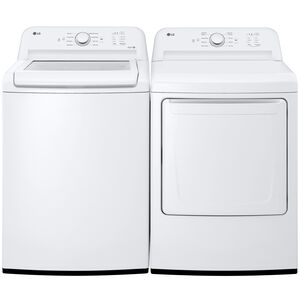 LG 27 in. 4.1 cu. ft. Top Load Washer with 4-Way Agitator, Slam Proof Glass Lid & True Balance Anti-Vibration System - White, White, hires