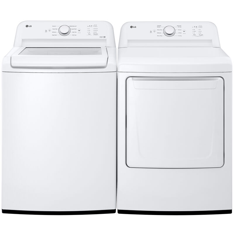 LG 27 in. 4.1 cu. ft. Top Load Washer with 4-Way Agitator, Slam Proof Glass Lid & True Balance Anti-Vibration System - White, White, hires