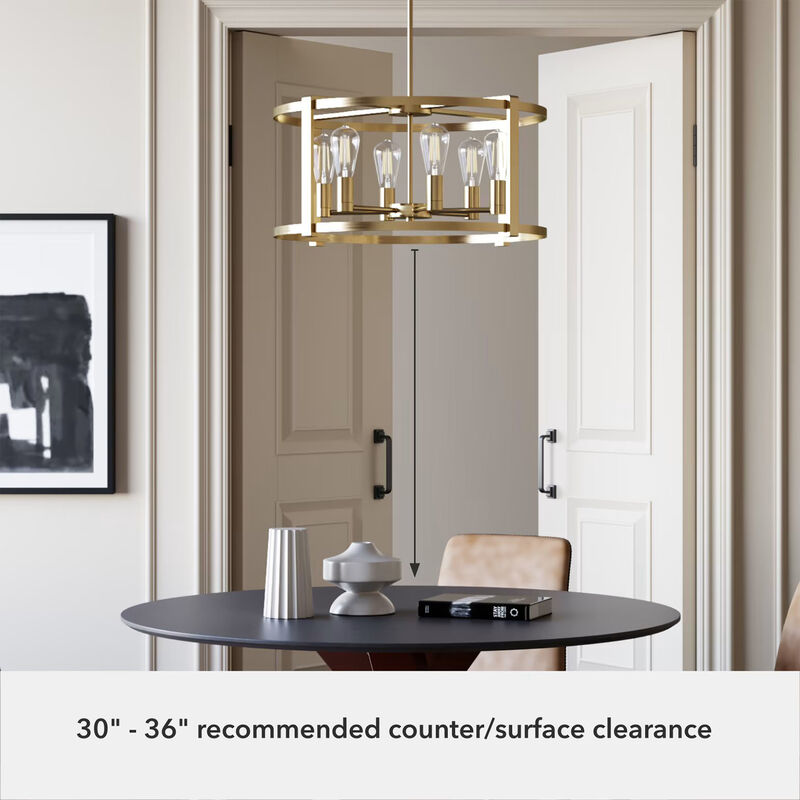 Hunter Astwood Alturas Gold 6 Light Chandelier Ceiling Light, , hires