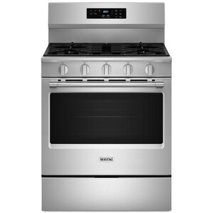 Maytag 30 in. 5 cu. ft. Air Fry Standard Convection Gas Range with 5 Sealed Burners - Fingerprint Resistant Stainless, Fingerprint Resistant Stainless, hires