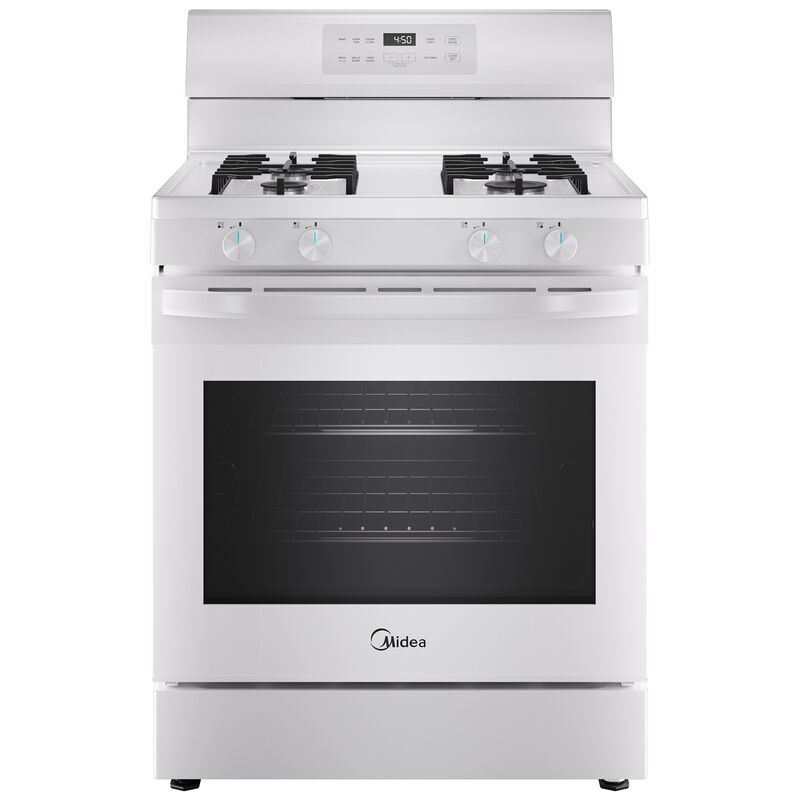 Midea 30 in. 6.1 cu. ft. Gas Range with 4 Sealed Burners - White, White, hires