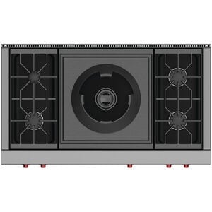 Wolf 48 in. 5-Burner LP Gas Rangetop with Simmer Burner & Power Burner - Stainless Steel, , hires