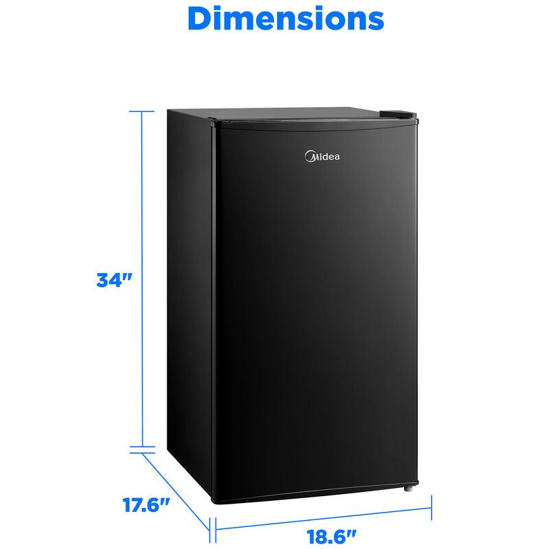 Midea 19 in. 3.3 cu. ft. Mini Fridge - Black, , hires