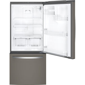 GE 30 in. 21.0 cu. ft. Bottom Freezer Refrigerator - Slate, Slate, hires