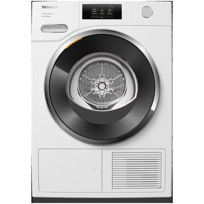 Miele 24 in. 4.0 cu. ft. Smart Stackable Ventless Electric Dryer with Heat Pump, Sensor Dry & Steam Cycle - Lotus White | TXR960