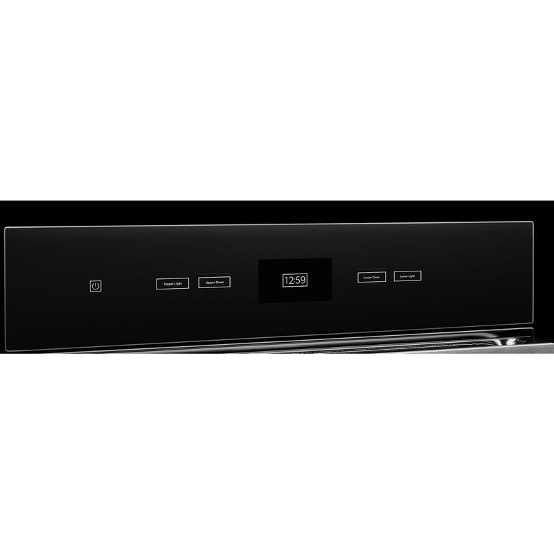 JennAir Noir 27 in. 8.6 cu. ft. Front Control Electric Double Wall Oven with Standard Convection - Floating Glass Black, , hires