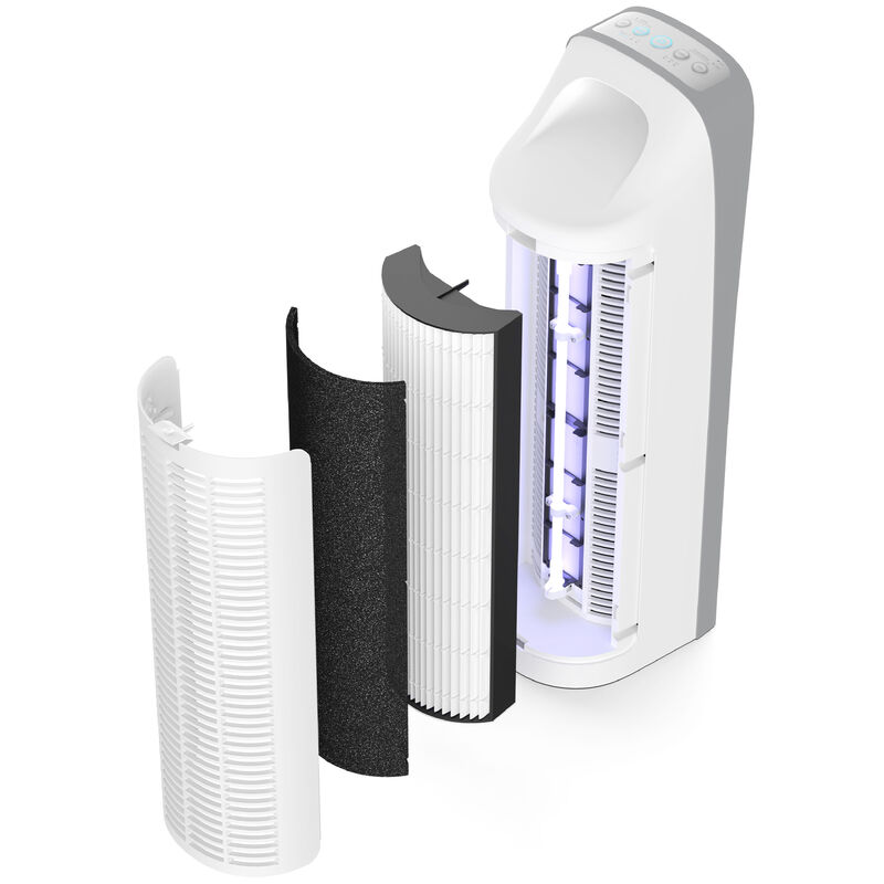 Pure Enrichment 9 in. HEPA Air Purifier with 4 Stages of Filtration, 3 Fan Settings & Sleep Mode - White, , hires