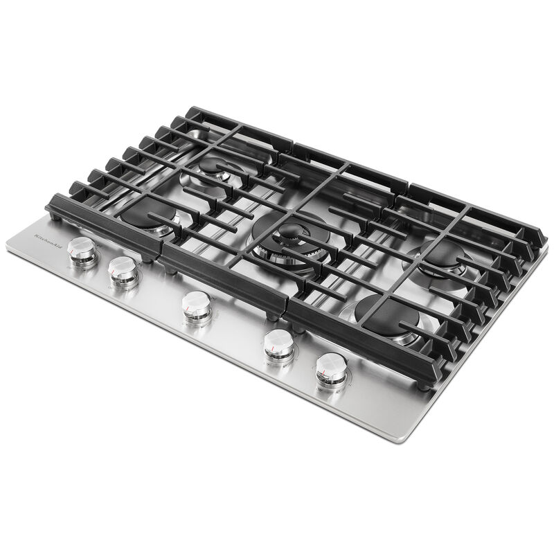 KitchenAid 30 in. Natural Gas Cooktop with 5 Sealed Burners - Stainless Steel, , hires