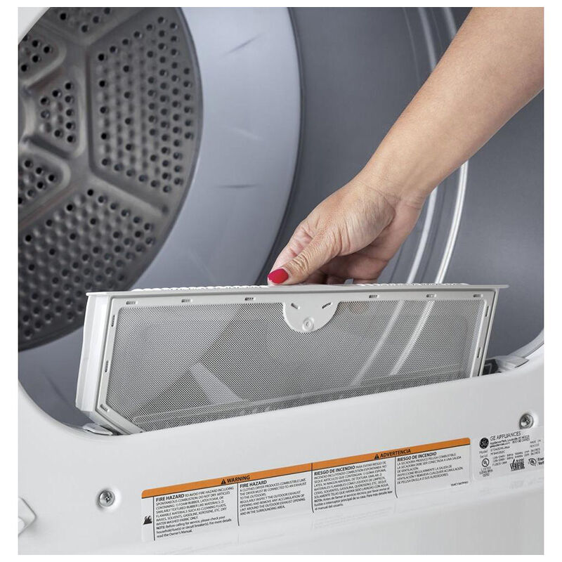 GE 27 in. 7.2 cu. ft. Gas Dryer with Aluminized Alloy Drum & Sensor Dry - White, , hires
