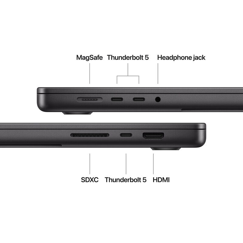 Apple MacBook Pro (2024) 16.2 in. Notebook with Apple Intelligence, Apple M4 Pro 14-Core CPU, 20-Core GPU, 24 GB RAM, 512 GB SSD, up to 24 Hrs. of Battery Life & Mac OS - Space Black, , hires
