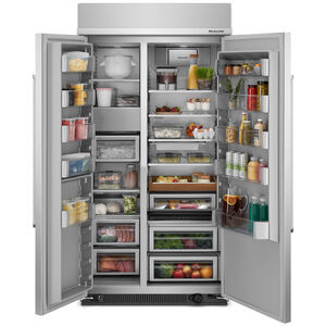 KitchenAid 42 in. 25.5 cu. ft. Built-In Counter Depth Side-by-Side Refrigerator with Ice Maker - Stainless Steel with PrintShield Finish, , hires