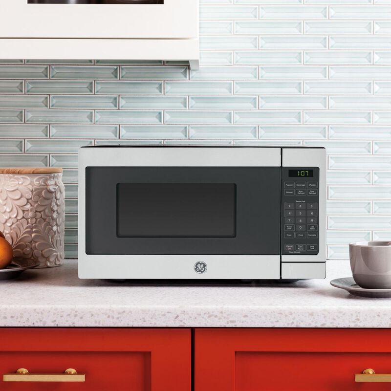 GE Spacemaker 17 in. 0.7 cu. ft. 700W Countertop Microwave - Stainless Steel, Stainless Steel, hires