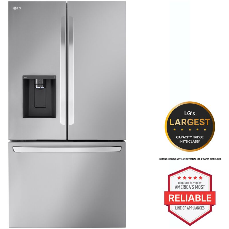 LG 36 in. 30.7 cu. ft. Smart French Door Refrigerator with Ice & Water Dispenser - PrintProof Stainless Steel, , hires