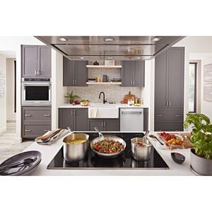 KitchenAid 36 in. Convertible Chimney Style Range Hood with 585 CFM, 3 Fan Speeds , 4 LED & 2 Halogen Lights - Stainless Steel, Stainless Steel, hires