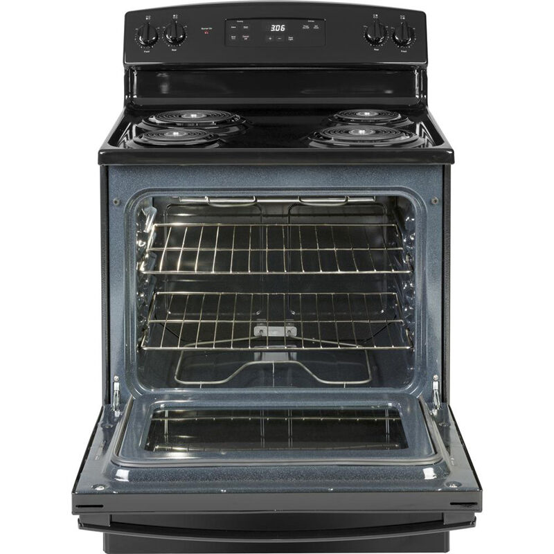GE 30 in. 5 cu. ft. Electric Range with Coil Burners - Black, Black, hires