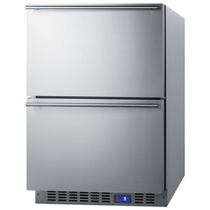 Summit 24 in. 4.2 cu. ft. Built-in Frost Free Double Freezer Drawers - Stainless Steel/Panel Ready, , hires