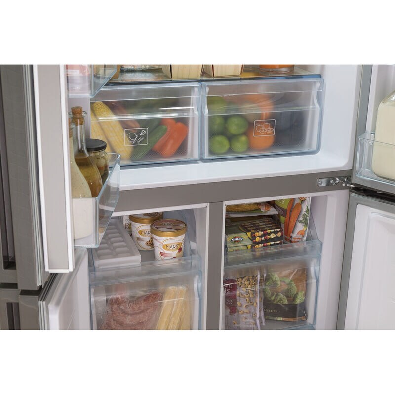 Haier 33 in. 16.8 cu. ft. Counter Depth 4-Door French Door Refrigerator - Stainless Steel, , hires