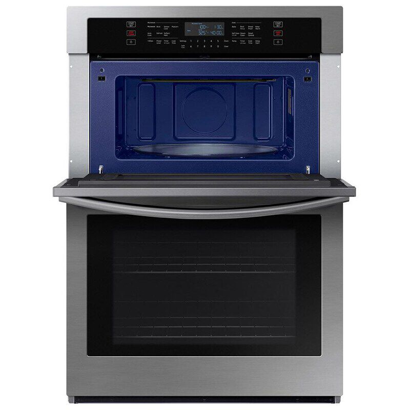Smart wall oven microwave combo top