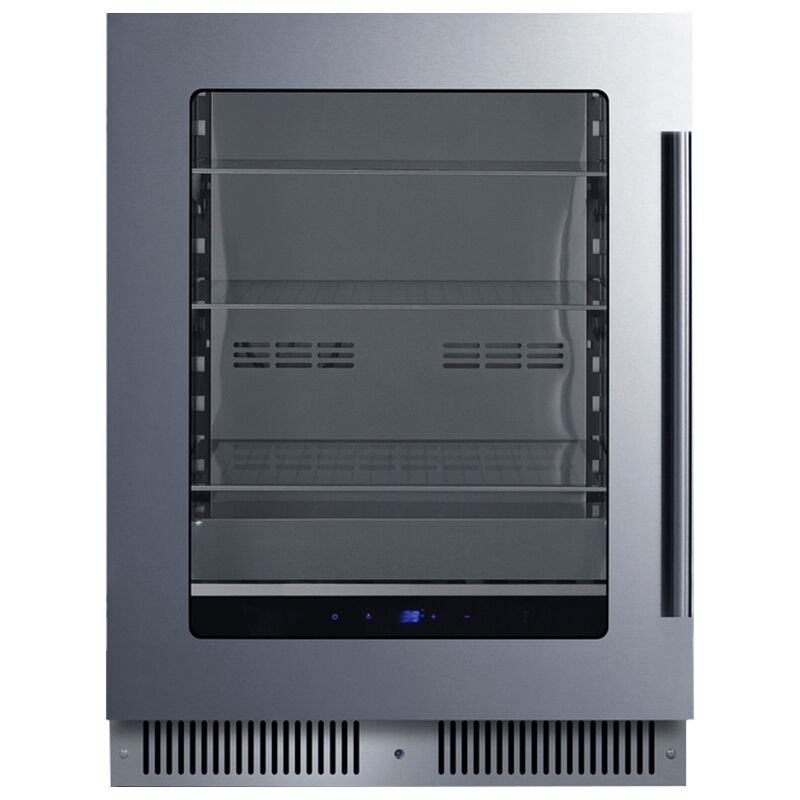 Summit 24 in. Built-In/Freestanding 3.5 cu. ft. Compact Beverage Center with Adjustable Shelves & Digital Control - Stainless Steel, , hires