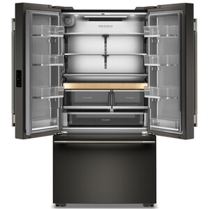 KitchenAid 36 in. 24.3 cu. ft. Counter Depth French Door Refrigerator with Internal Water Dispenser - Black Ore, Black Ore, hires
