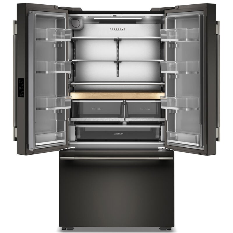 KitchenAid 36 in. 24.3 cu. ft. Counter Depth French Door Refrigerator with Internal Water Dispenser - Black Ore, Black Ore, hires