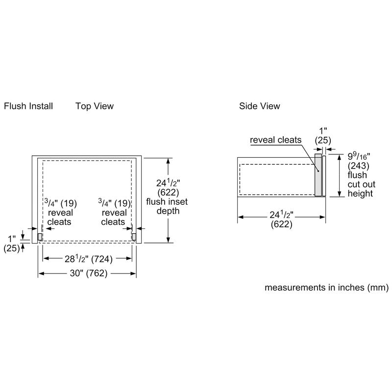 Bosch 500 Series 30 in. 2.2 cu. ft. Warming Drawer - Stainless Steel, , hires