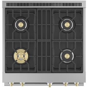 Monogram Statement Series 30 in. 5.7 cu. ft. Smart Standard Convection Gas Range with 4 Sealed Burners - Stainless Steel, , hires