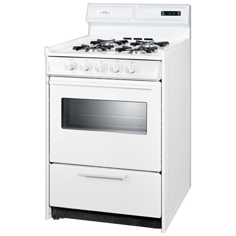 Summit 24 in. 2.9 cu. ft. Gas Range with Open Burners - White, , hires