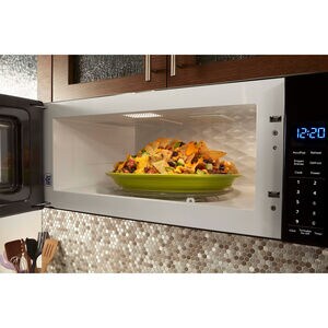 Whirlpool 30 in. 1.1 cu. ft. 1000W Low Profile Over-the-Range Microwave with 400 CFM - Black, Black, hires