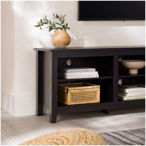 Walker Edison Essential 70 in. Rustic Wood TV Stand - Black, , hires