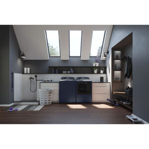 GE Profile 27 in. 7.3 cu. ft. Smart Gas Dryer with Fabric Refresh, Sensor Dry, Sanitize & Steam Cycle - Sapphire Blue, Sapphire Blue, hires