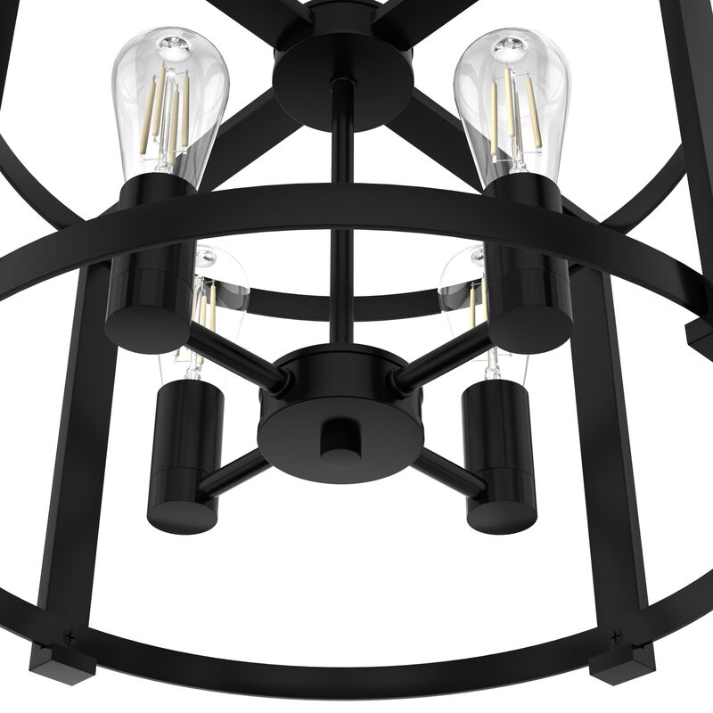 Hunter Astwood 18 in. 4-Light Chandelier - Matte Black, , hires