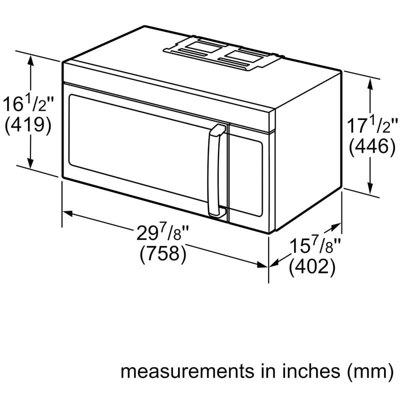 Bosch 500 Series 30 in. 2.1 cu. ft. 1100W Over-the-Range Microwave with 385 CFM & Sensor Cooking - Stainless Steel, , hires