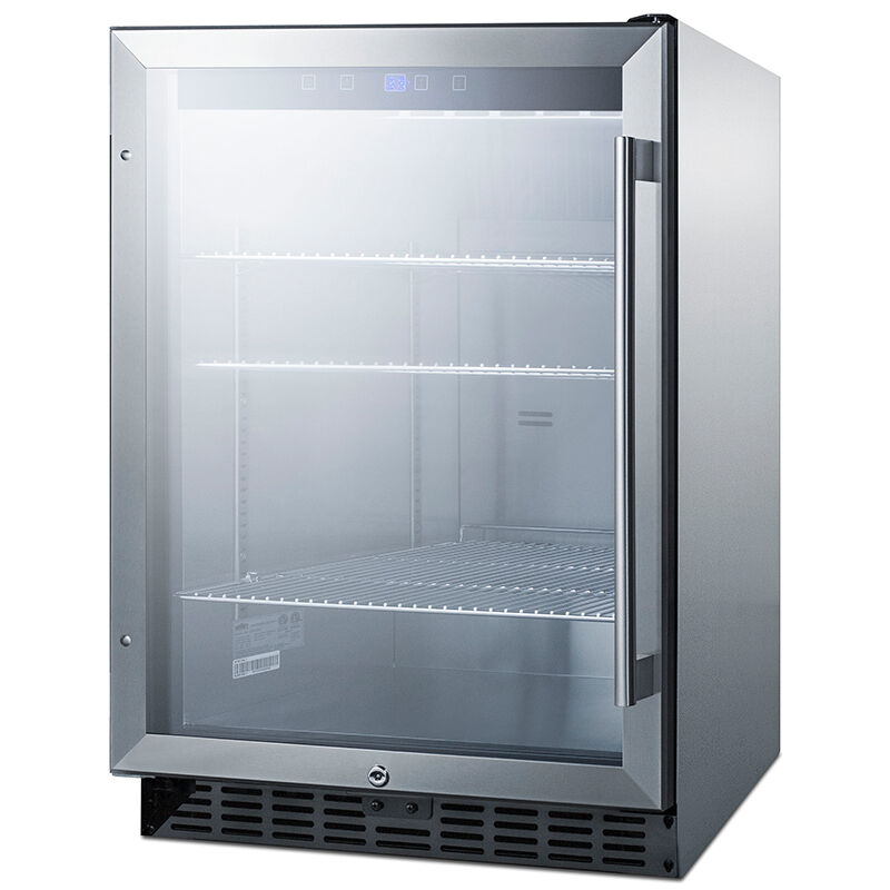 Summit Commercial 24 in. 5.0 cu. ft. Built-In Beverage Center with Adjustable Shelves & Digital Control Left Hinged - Stainless Steel, , hires