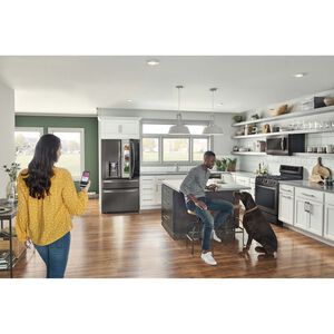 LG InstaView 30 in. 5.8 cu. ft. Smart Air Fry True European Convection Gas Range with 5 Sealed Burners & Griddle - Black Stainless, Black Stainless, hires