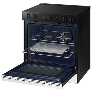 Samsung Bespoke 30 in. 6.3 cu. ft. Smart Air-Fry True European Convection Slide-In Electric Range with Smoothtop Burners - White Glass, , hires