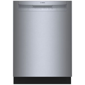 Bosch 100 Series 24 in. Smart Built-In Dishwasher with Front Control, 50 dBA Sound Level, 14 Place Settings, 8 Wash Cycles & Sanitize Cycle - Stainless Steel, , hires