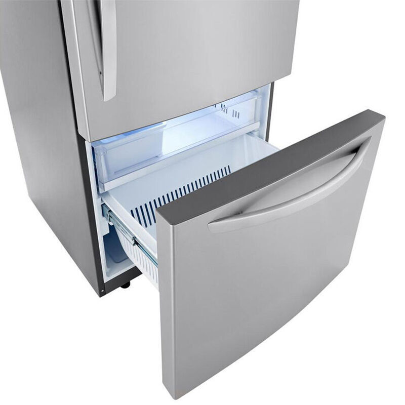LG 33 in. 25.5 cu. ft. Bottom Freezer Refrigerator with Ice Maker - PrintProof Stainless Steel, PrintProof Stainless Steel, hires