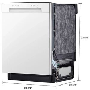 LG 24 in. Built-In Dishwasher with Front Control, 52 dBA Sound Level, 15 Place Settings & 5 Wash Cycles - White, , hires