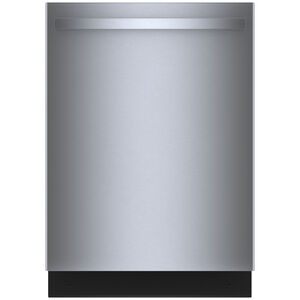 Bosch 100 Series Premium 24 in. Smart Built-In Dishwasher with Top Control, 46 dBA Sound Level, 15 Place Settings, 8 Wash Cycles & Sanitize Cycle - Stainless Steel, , hires