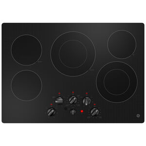 GE 30 in. 5-Burner Electric Cooktop with Simmer Burner & Power Burner - Black, , hires
