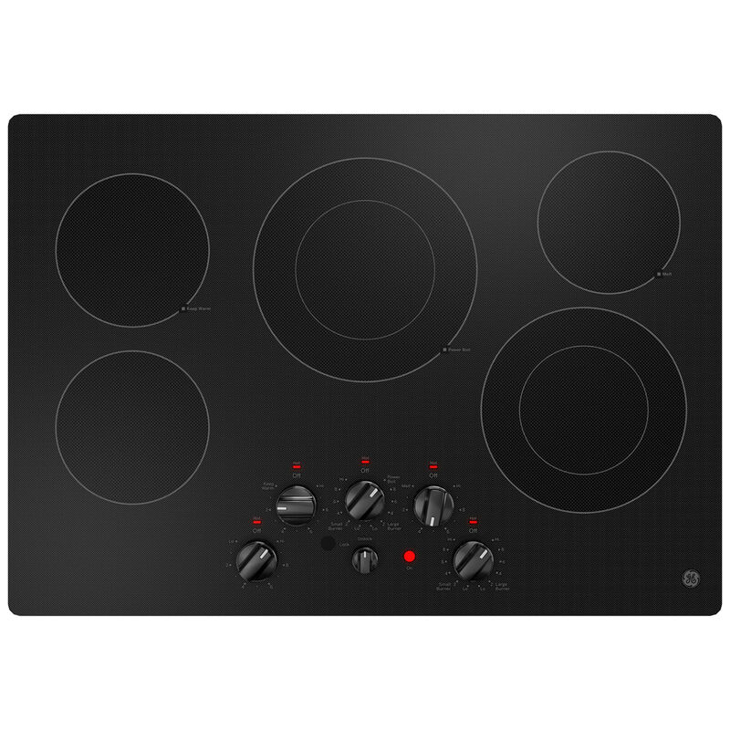 GE 30 in. 5-Burner Electric Cooktop with Simmer Burner & Power Burner - Black, , hires