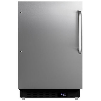 Summit 21 in. 3.5 cu. ft. Left-Hinged Undercounter Refrigerator with Towel Bar Handle - Stainless Steel | ALR47BCSSLHD