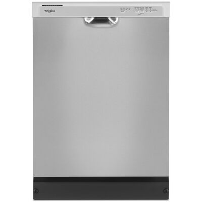 Whirlpool 24 in. Built-In Dishwasher with Front Control, 57 dBA Sound Level, 12 Place Settings, 4 Wash Cycles & Sanitize Cycle - Stainless Steel | WDF341PAPM