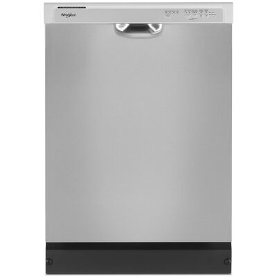 Whirlpool 24 in. Front Control Dishwasher with 57 dBa Sound Level & Pocket - Stainless Steel | WDF341PAPM
