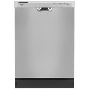 Whirlpool 24 in. Built-In Dishwasher with Front Control, 57 dBA Sound Level, 12 Place Settings, 4 Wash Cycles & Sanitize Cycle - Stainless Steel, Stainless Steel, hires