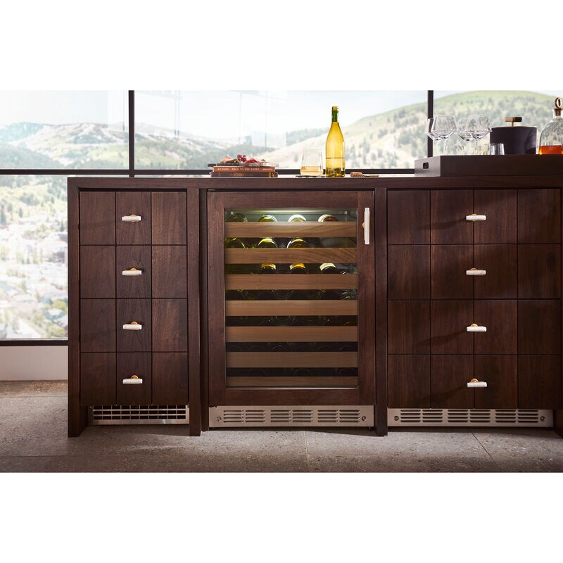 Monogram 24 in. Undercounter Wine Cooler with Wood Racks, Single Temperature Zone & 57 Bottle Capacity - Custom Panel Ready, , hires